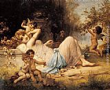Famous Venus Paintings - Venus and her Attendants